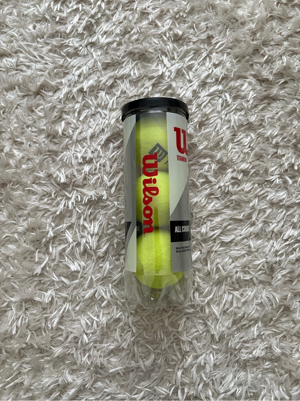 Wilson Titanium All Court Classic Neon Yellow Tennis Ball Tube (3-Pack)